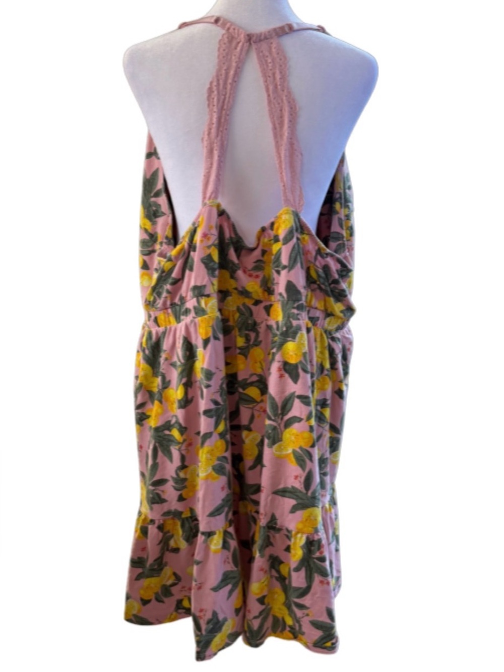Cacique Sleep Pink Lemon Print Chemise Nightgown - Picture 4 of 5